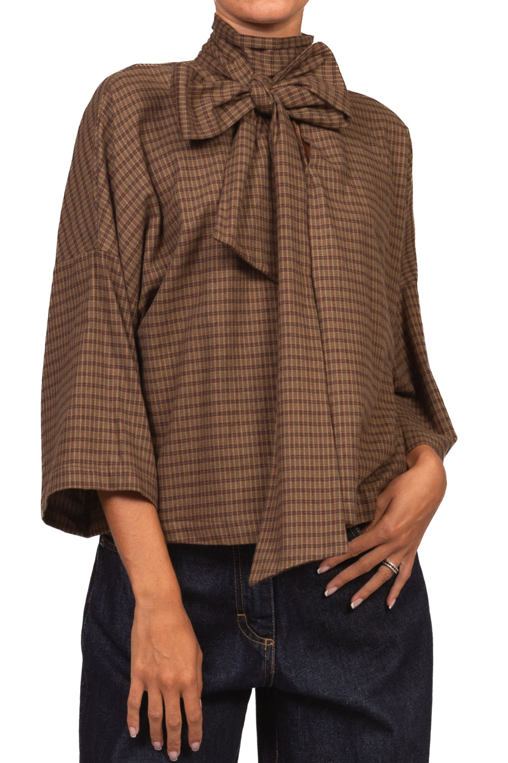 Vicolo - Camicia a quadretti con fiocco Art. TAC1033