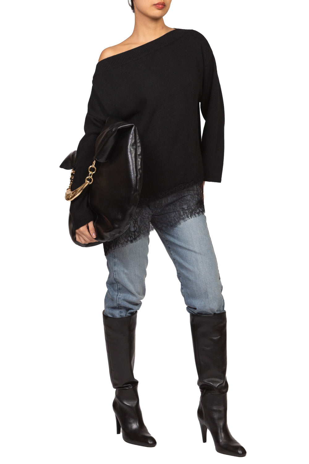 Vicolo - Maglia misto lana intarsio in pizzo Art. 7AC7124