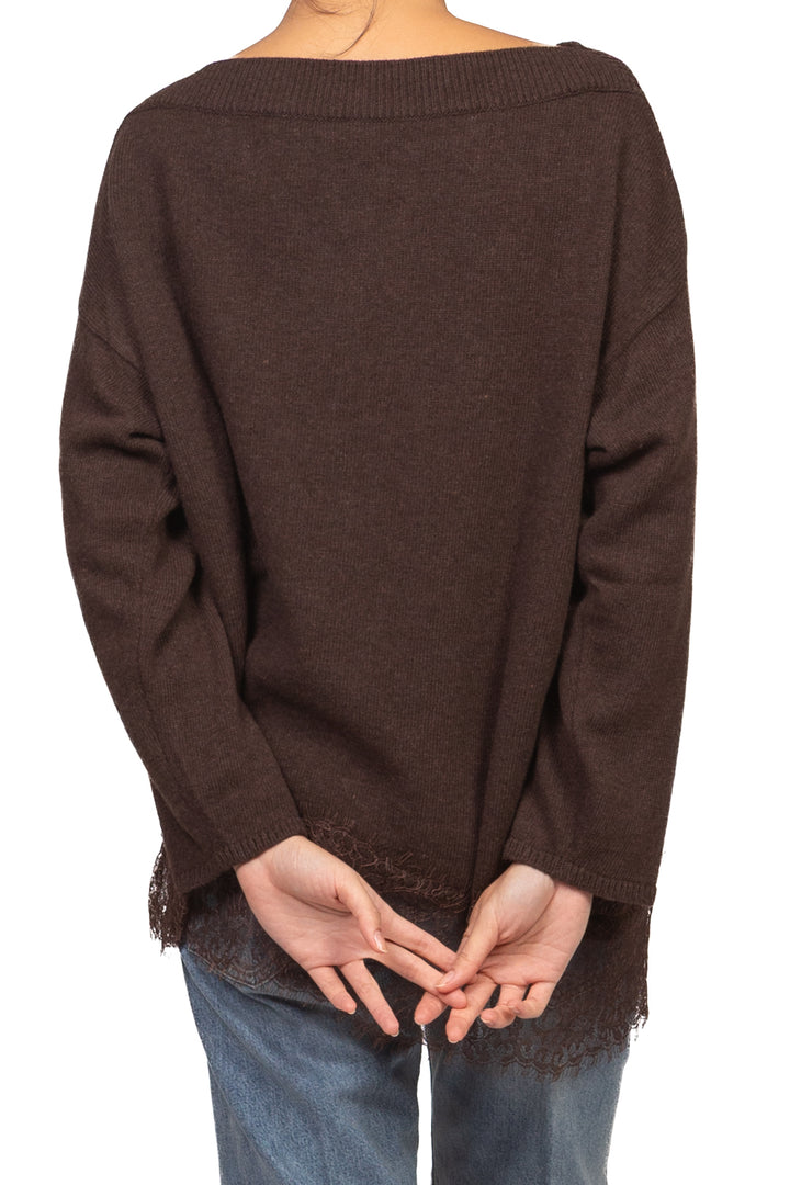 Vicolo - Maglia misto lana intarsio in pizzo Art. 7AC7124