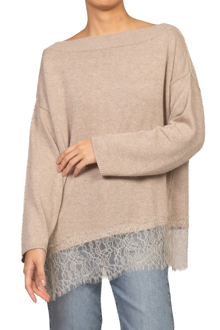 Vicolo - Maglia misto lana intarsio in pizzo Art. 7AC7124