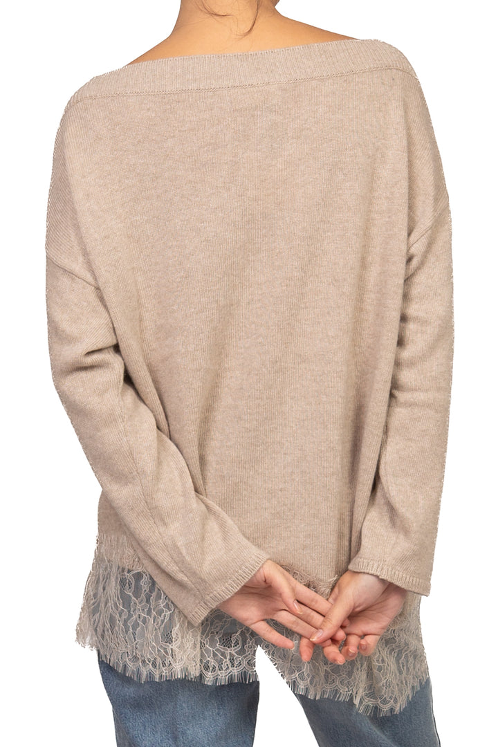 Vicolo - Maglia misto lana intarsio in pizzo Art. 7AC7124