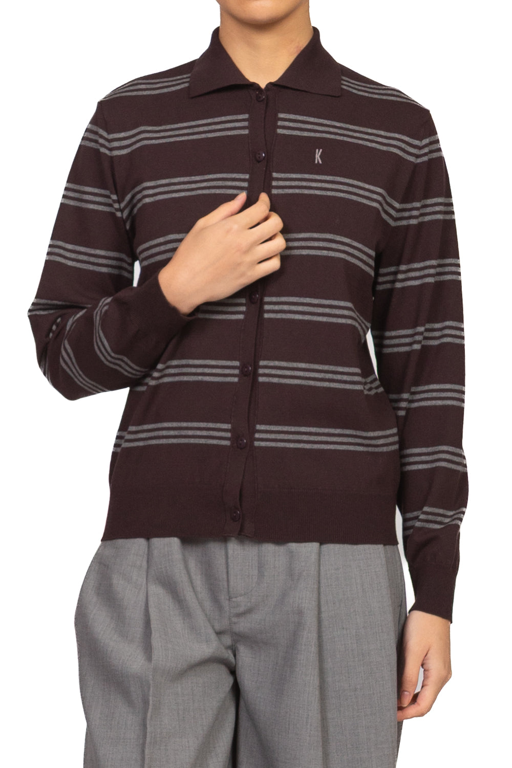 Kontatto - Cardigan polo rigato Art. 3M1849C