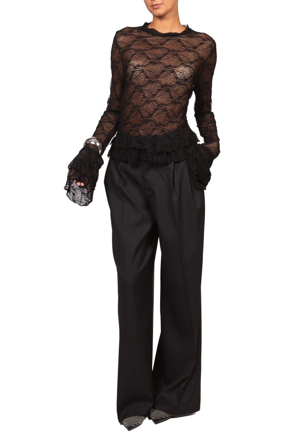 Vicolo - Maglia pizzo con balze Art. TAC0605