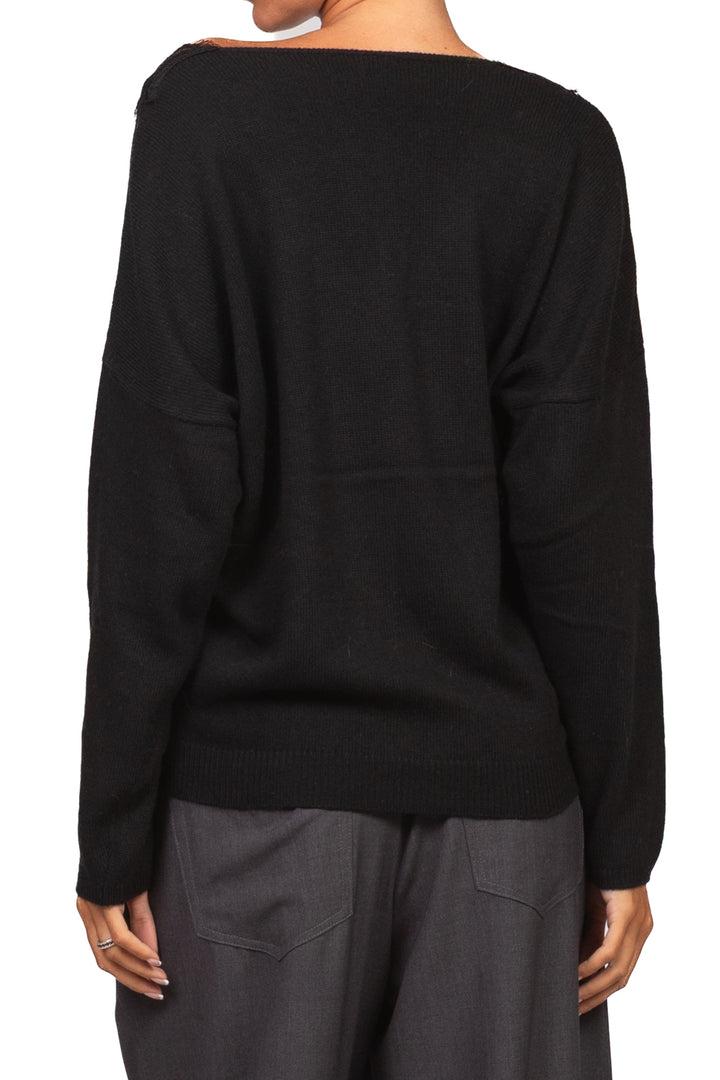 Vicolo - Maglia scollo v in pizzo Art. 7AC7123