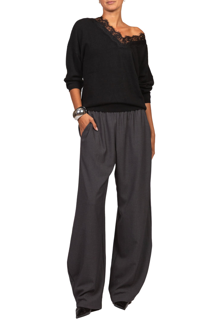 Vicolo - Maglia scollo v in pizzo Art. 7AC7123