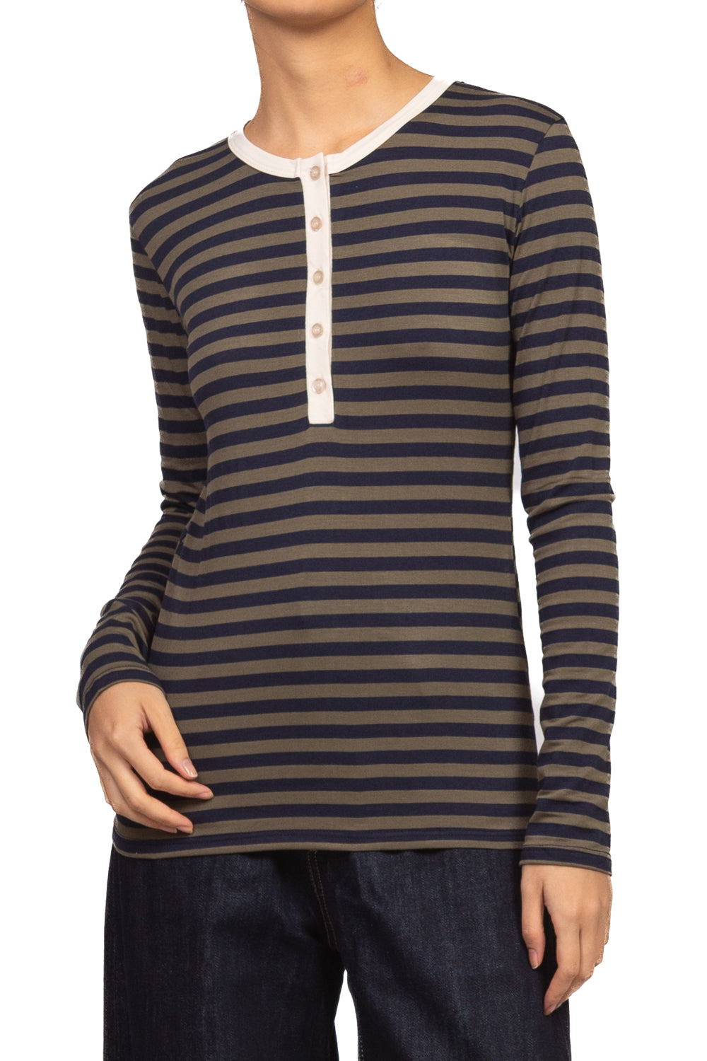 Have One - Maglia serafino rigata profilo contrasto Art. MXT-R195