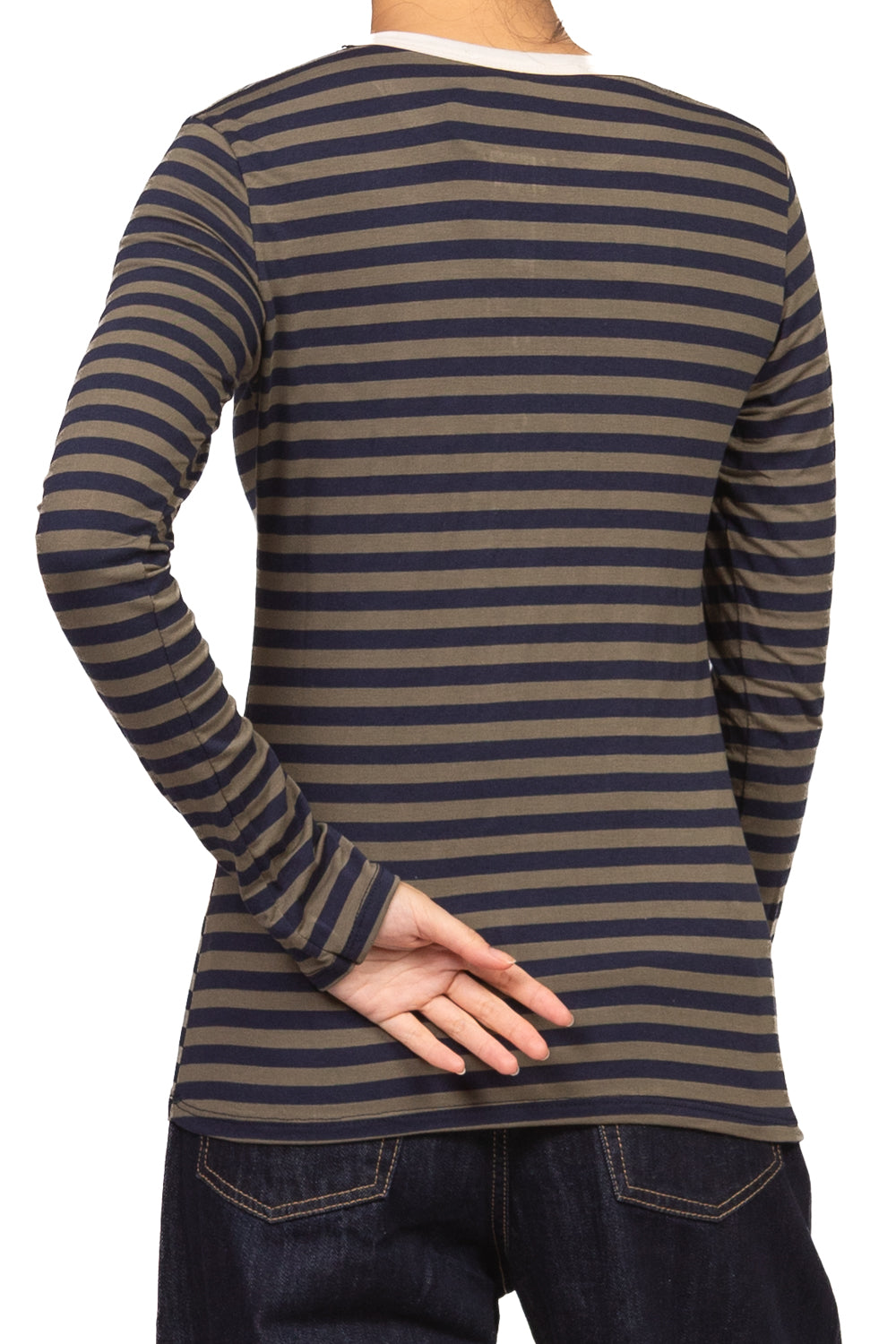 Have One - Maglia serafino rigata profilo contrasto Art. MXT-R195