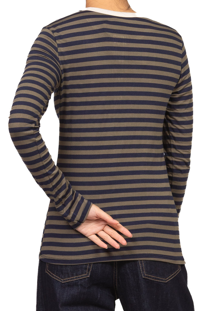 Have One - Maglia serafino rigata profilo contrasto Art. MXT-R195