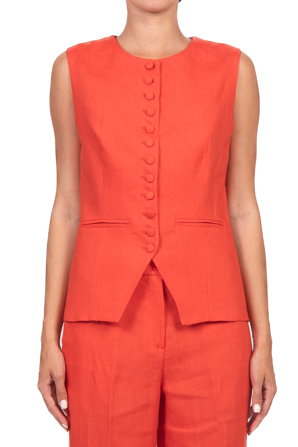 Vicolo - Gilet in lino con bottoncini Art. TAB1582
