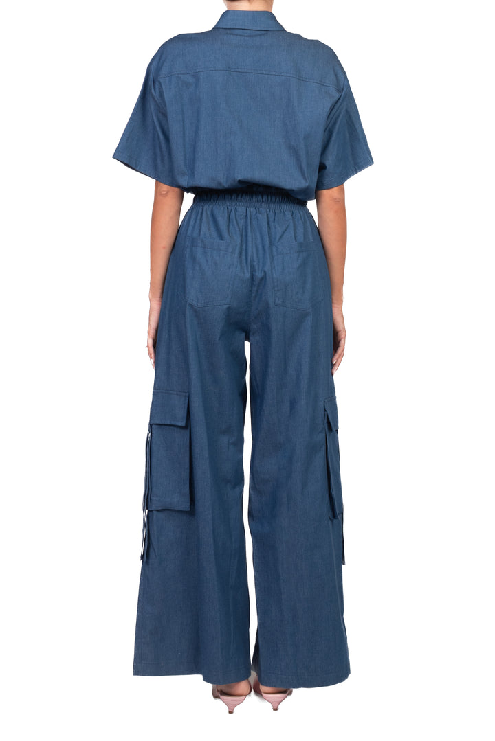 Tensione In - Tuta cargo chambray taschino gioiello Art. 26H5396