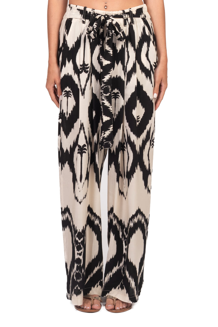 Tensione In - Pantalone palazzo stampa palma Art. PE260279