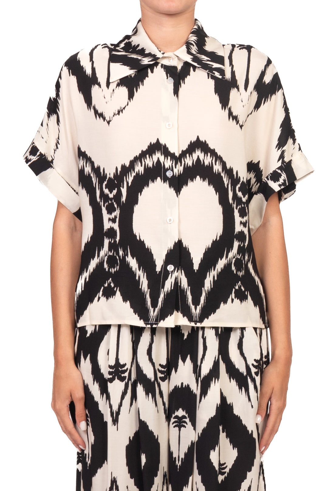 Tensione In - Camicia stampa palma mezza manica Art. PE260280
