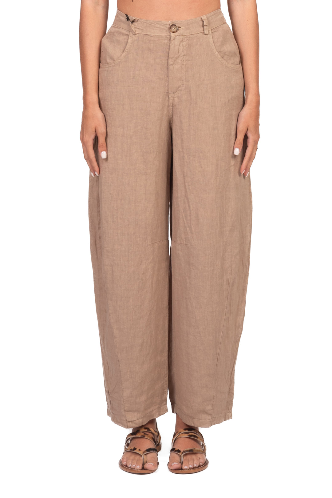 Tensione In - Pantalone barrel lino Art. S26PE58