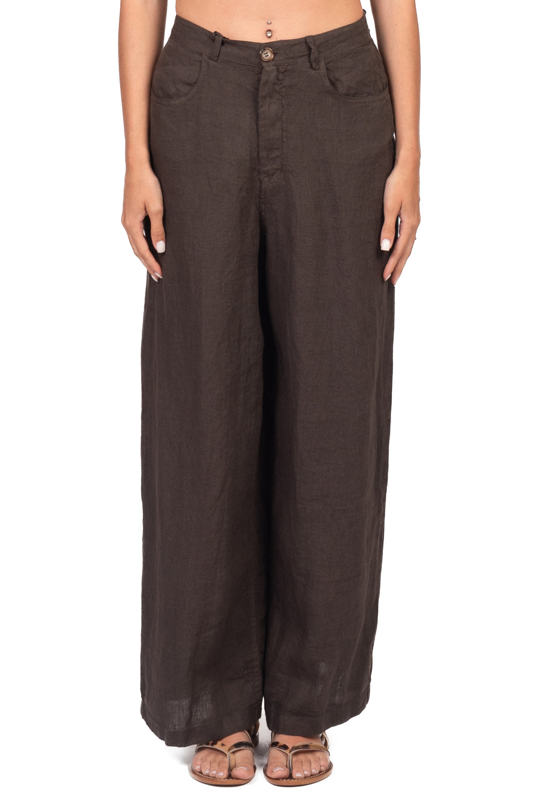 Tensione In - Pantalone GIUSI palazzo in lino Art. S26PE55
