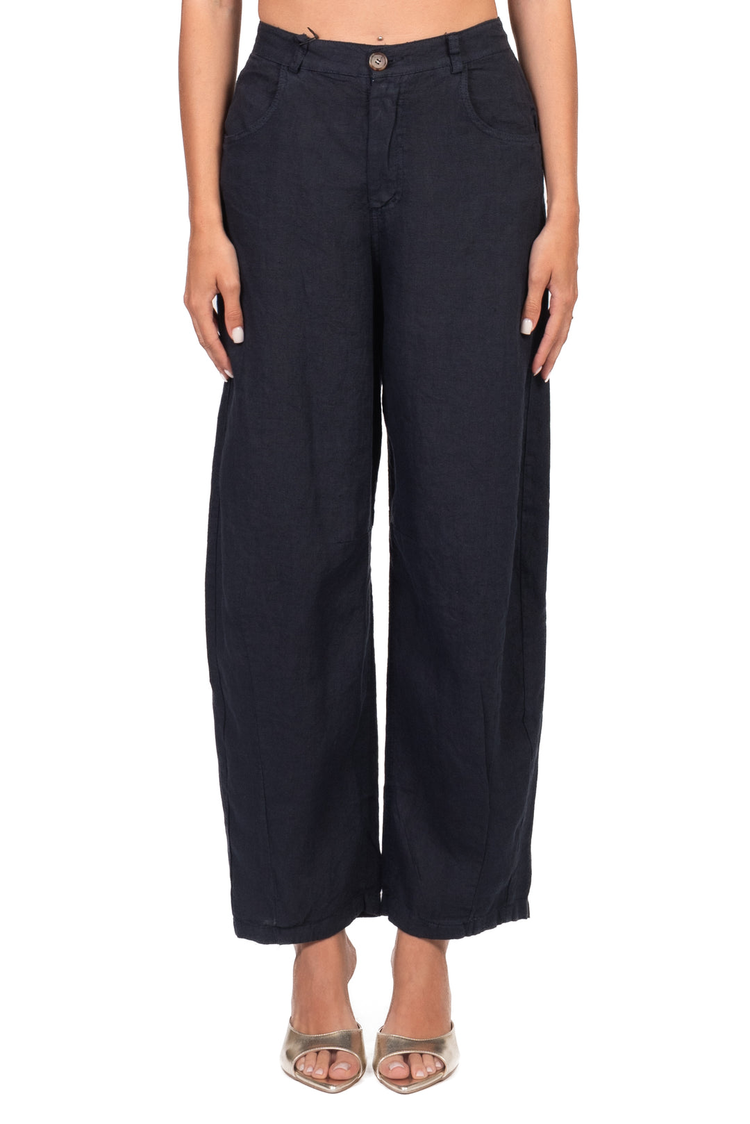 Tensione In - Pantalone barrel lino Art. S26PE58
