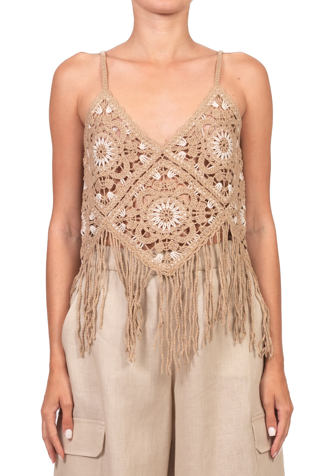 Vicolo - Top crop crochet Art. 5AB5033