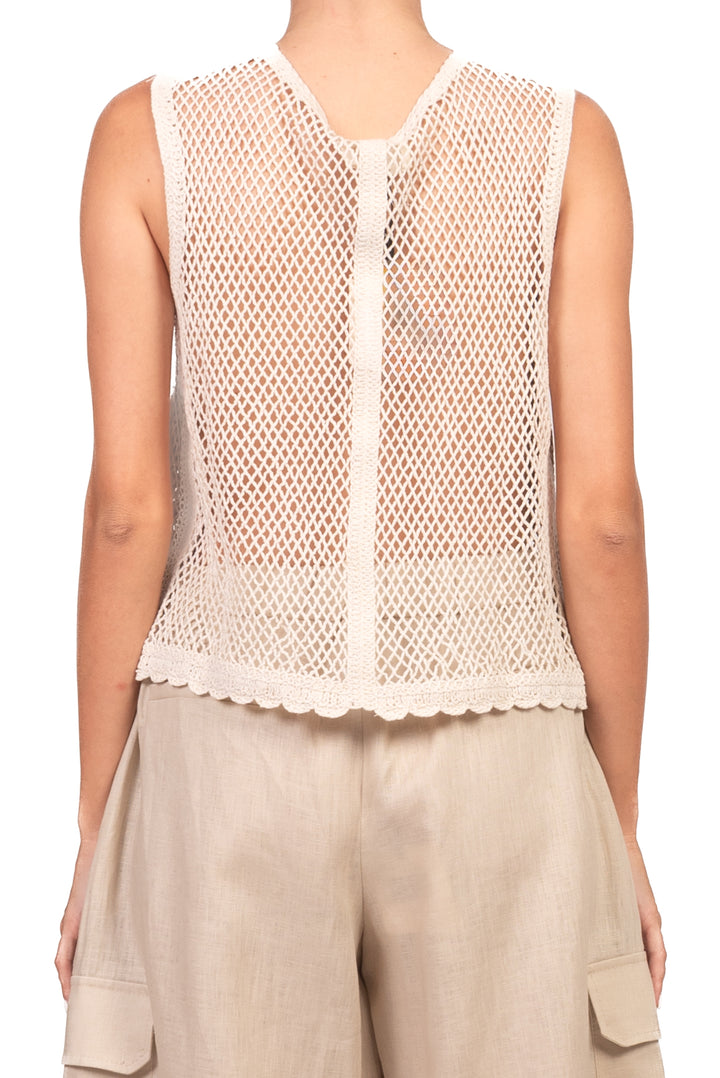 Vicolo - Gilet crochet ricamato Art. 5AB5028