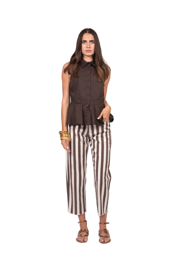 Vicolo - Camicia smanicata peplum Art. TAB2712