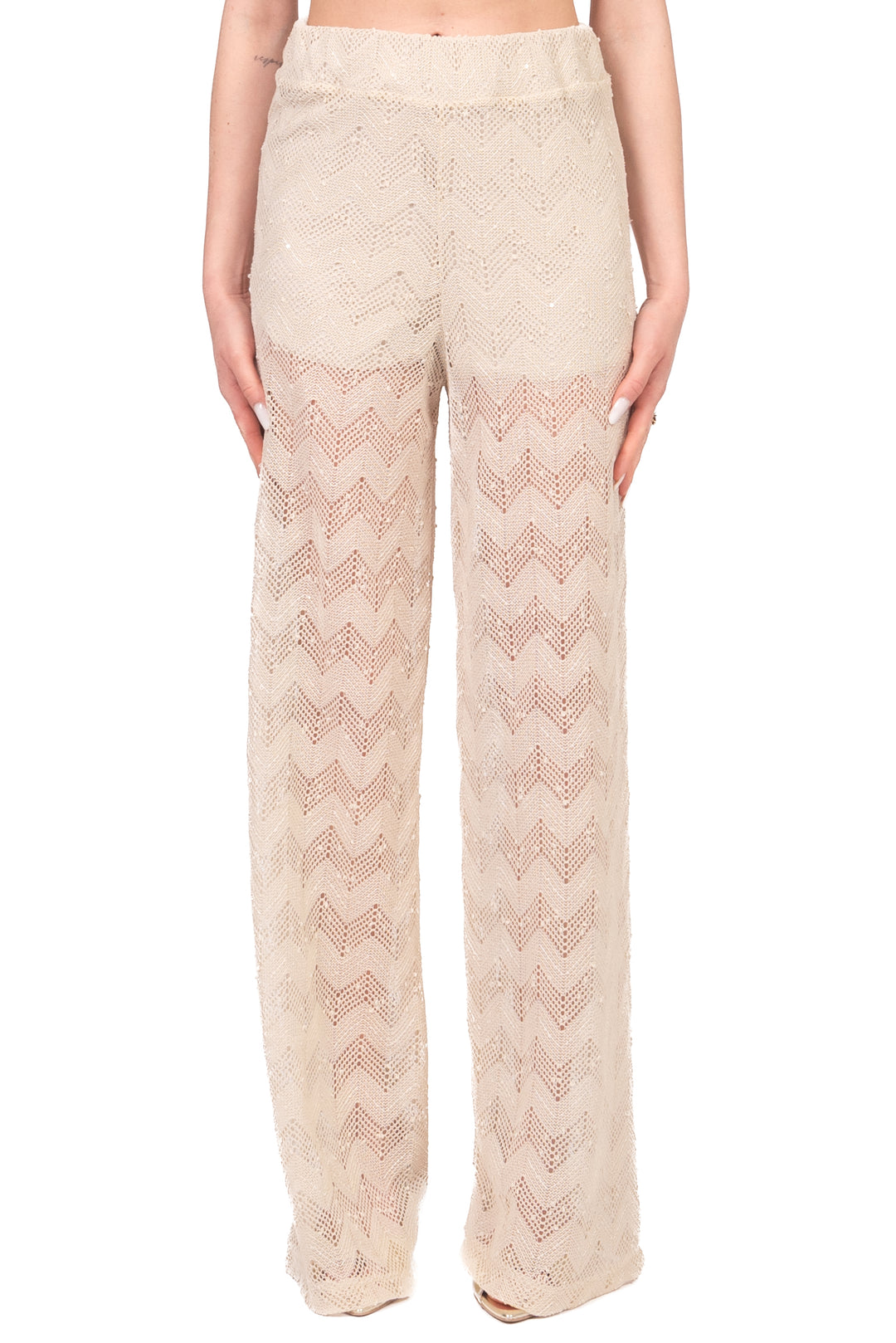 Vicolo - Pantalone crochet micro paillettes Art. TAB2295
