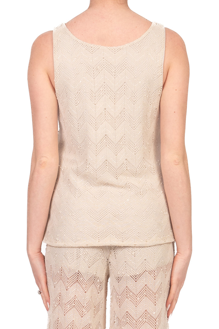 Vicolo - Canotta crochet con  micro paillettes Art. TAB2294