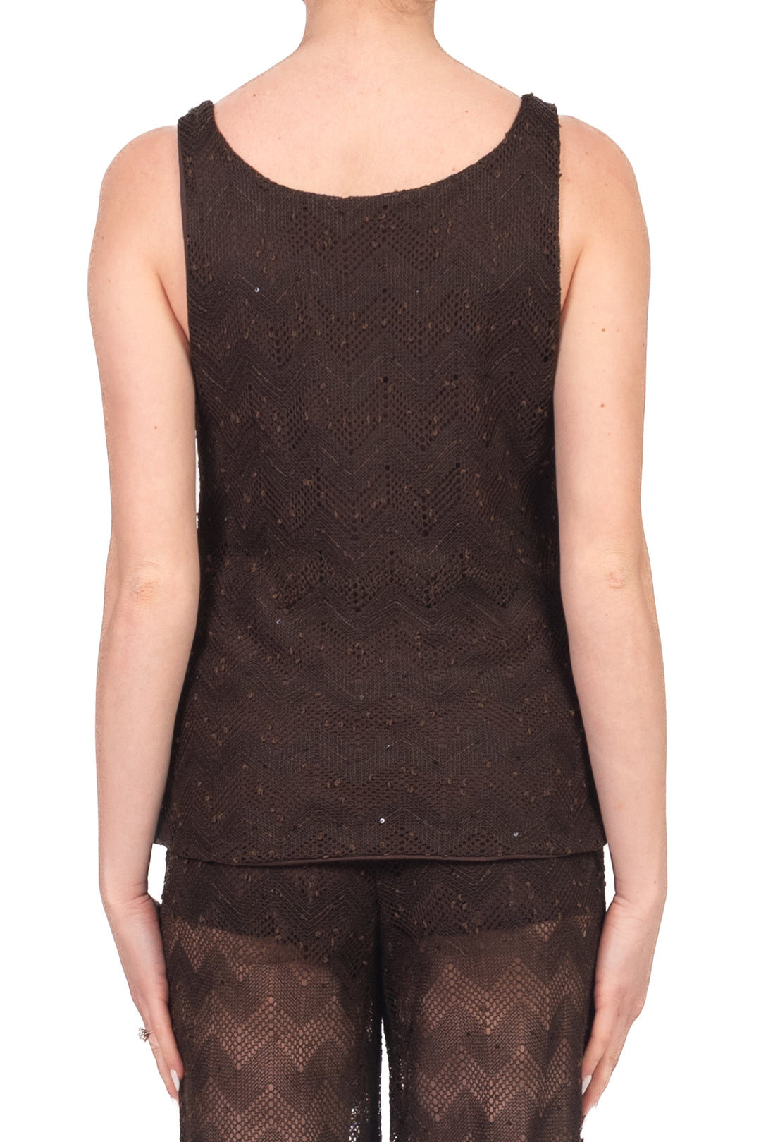Vicolo - Canotta crochet con  micro paillettes Art. TAB2294