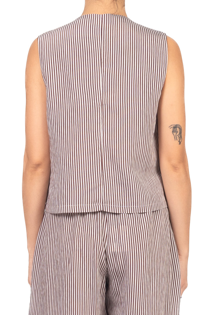 Vicolo - Gilet gessato chiusura bottoni alti Art. TAB2274