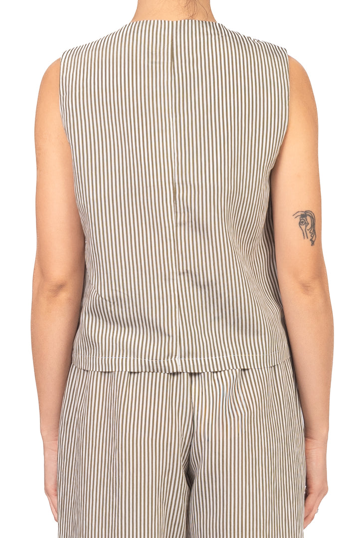 Vicolo - Gilet gessato chiusura bottoni alti Art. TAB2274