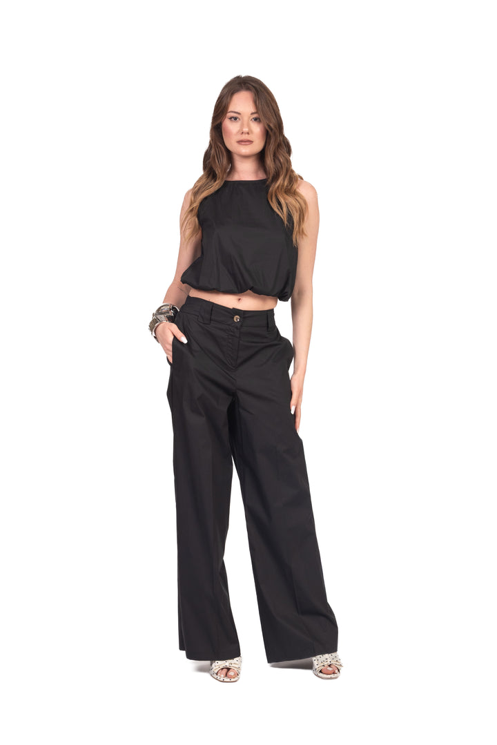 Tensione In - Top crop in cotone con elastico Art. 26T4932
