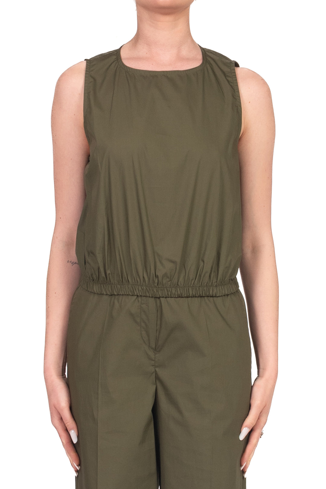 Tensione In - Top crop in cotone con elastico Art. 26T4932