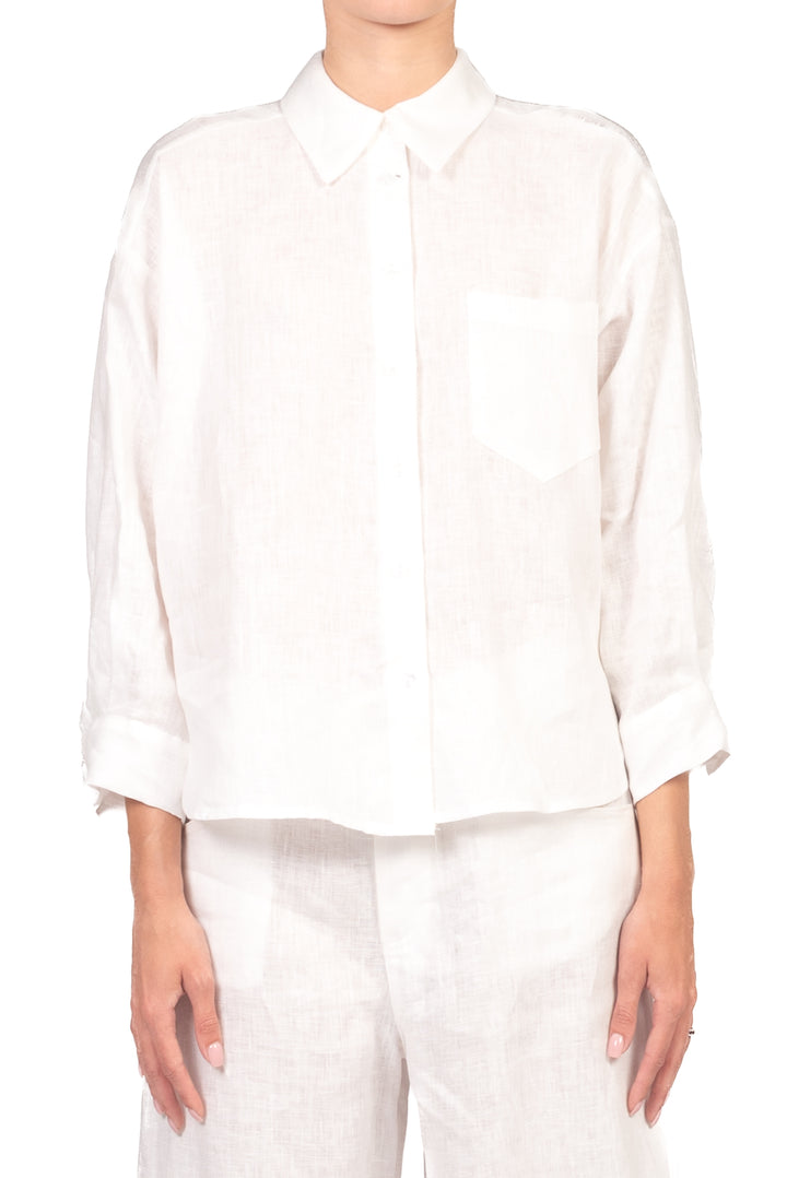 Tensione In - Camicia in lino con taschino Art. S26CE16