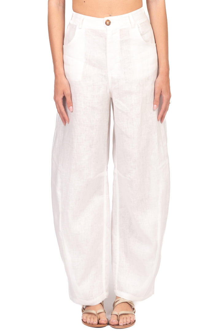 Tensione In - Pantalone barrel in lino Art. S26PE07