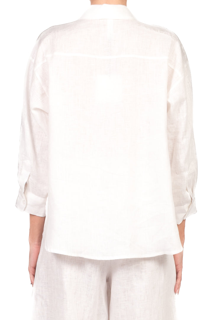 Tensione In - Camicia in lino taschino paillettes Art. S26CE15