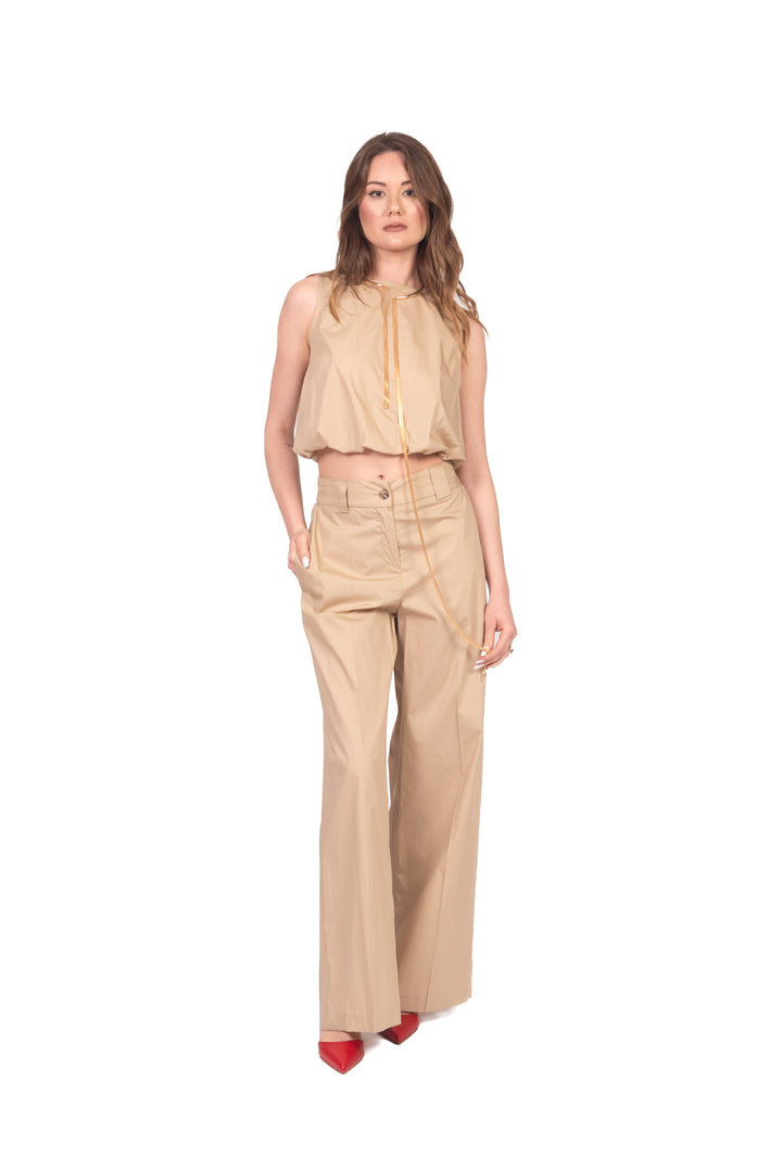 Tensione In - Top crop in cotone con elastico Art. 26T4932
