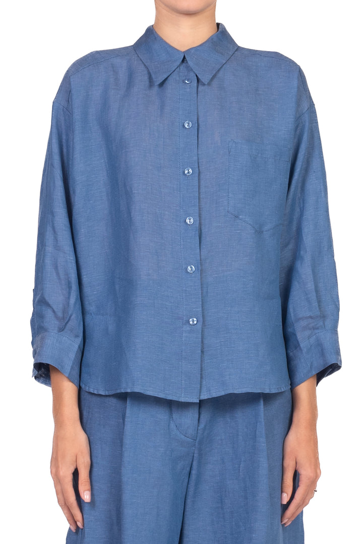Tensione In - Camicia in lino con taschino Art. S26CE16