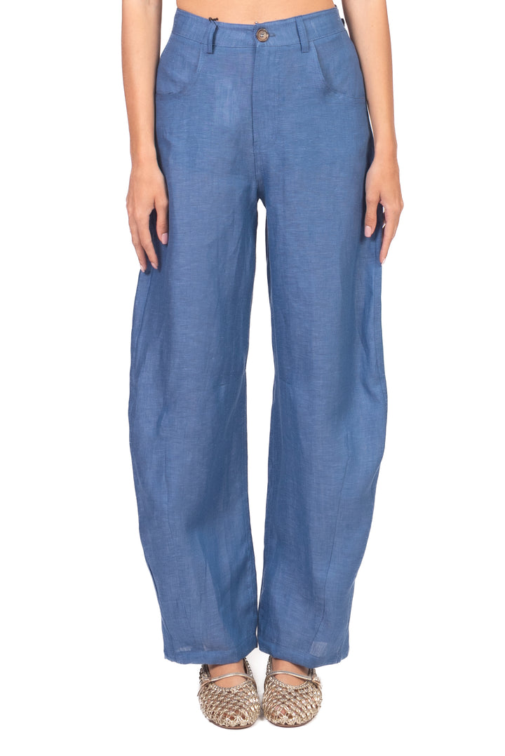 Tensione In - Pantalone barrel in lino Art. S26PE07