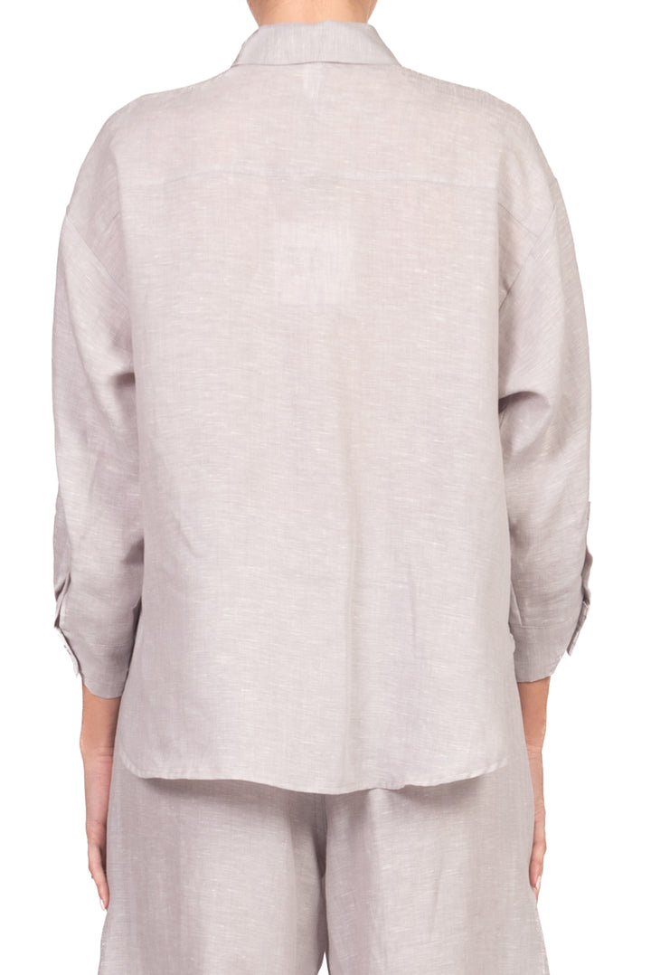 Tensione In - Camicia in lino taschino paillettes Art. S26CE15