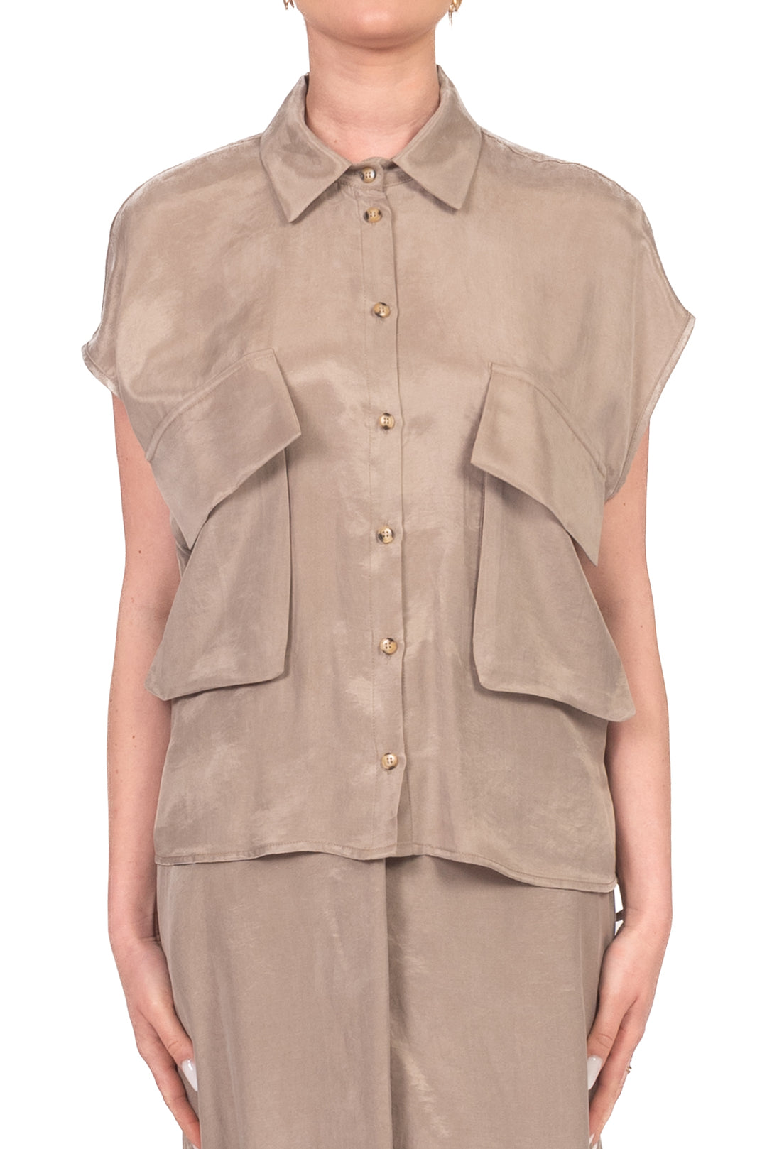 Vicolo - Camicia smanicata con arricciatura Art. TAB1785