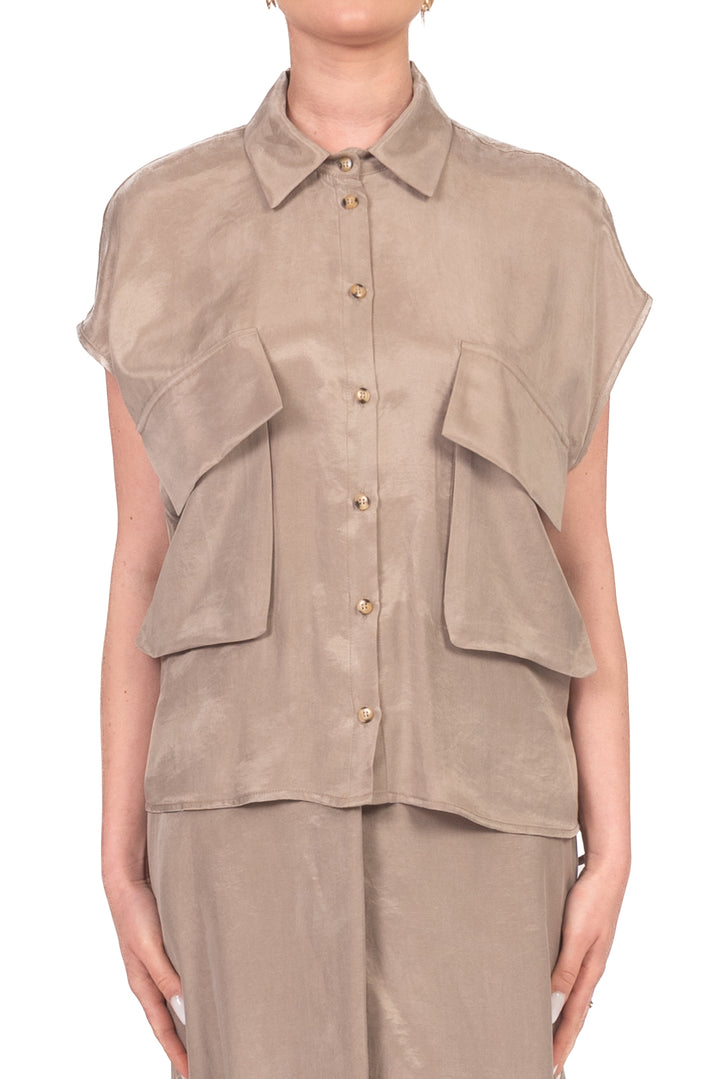 Vicolo - Camicia smanicata con arricciatura Art. TAB1785