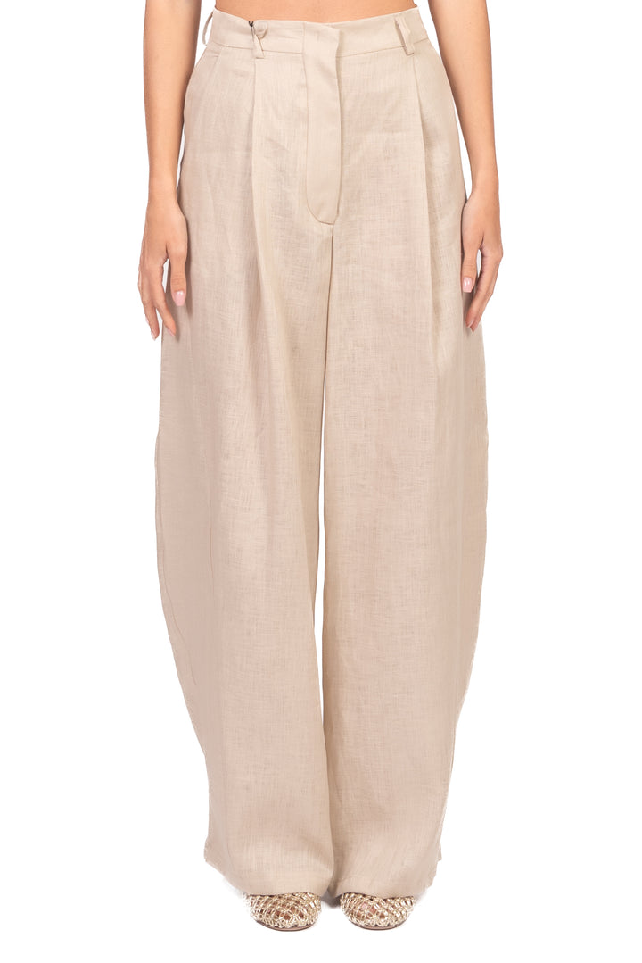 Tensione In - Pantalone barrel in lino Art. S26PE08