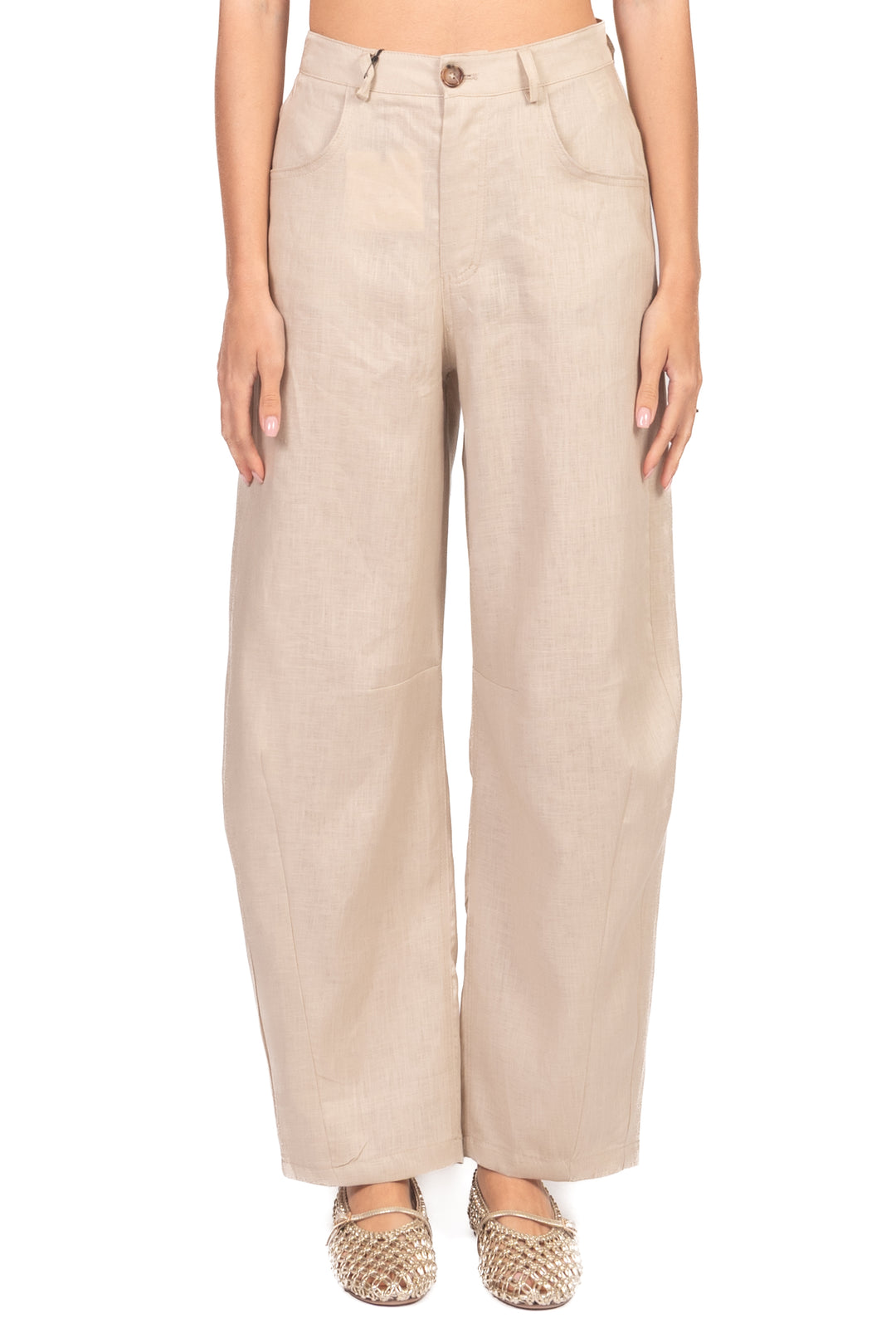 Tensione In - Pantalone barrel in lino Art. S26PE07