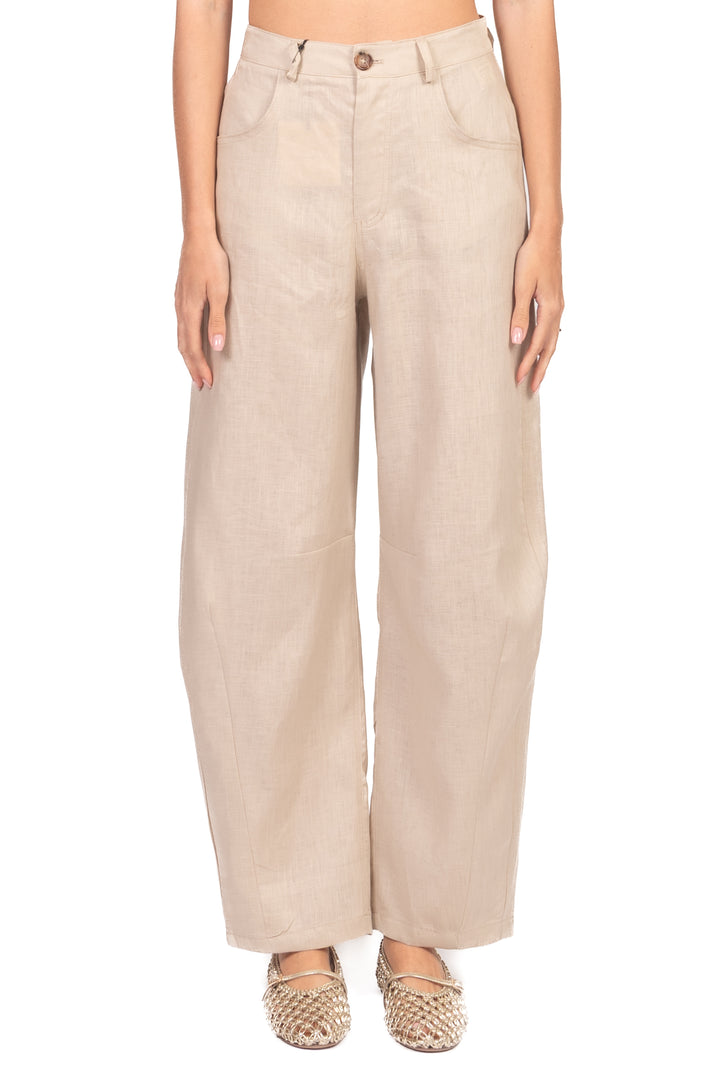 Tensione In - Pantalone barrel in lino Art. S26PE07