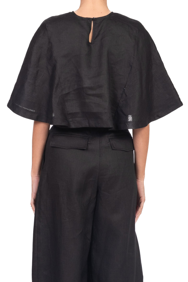 Tensione In - Blusa crop in lino Art. S26CF27