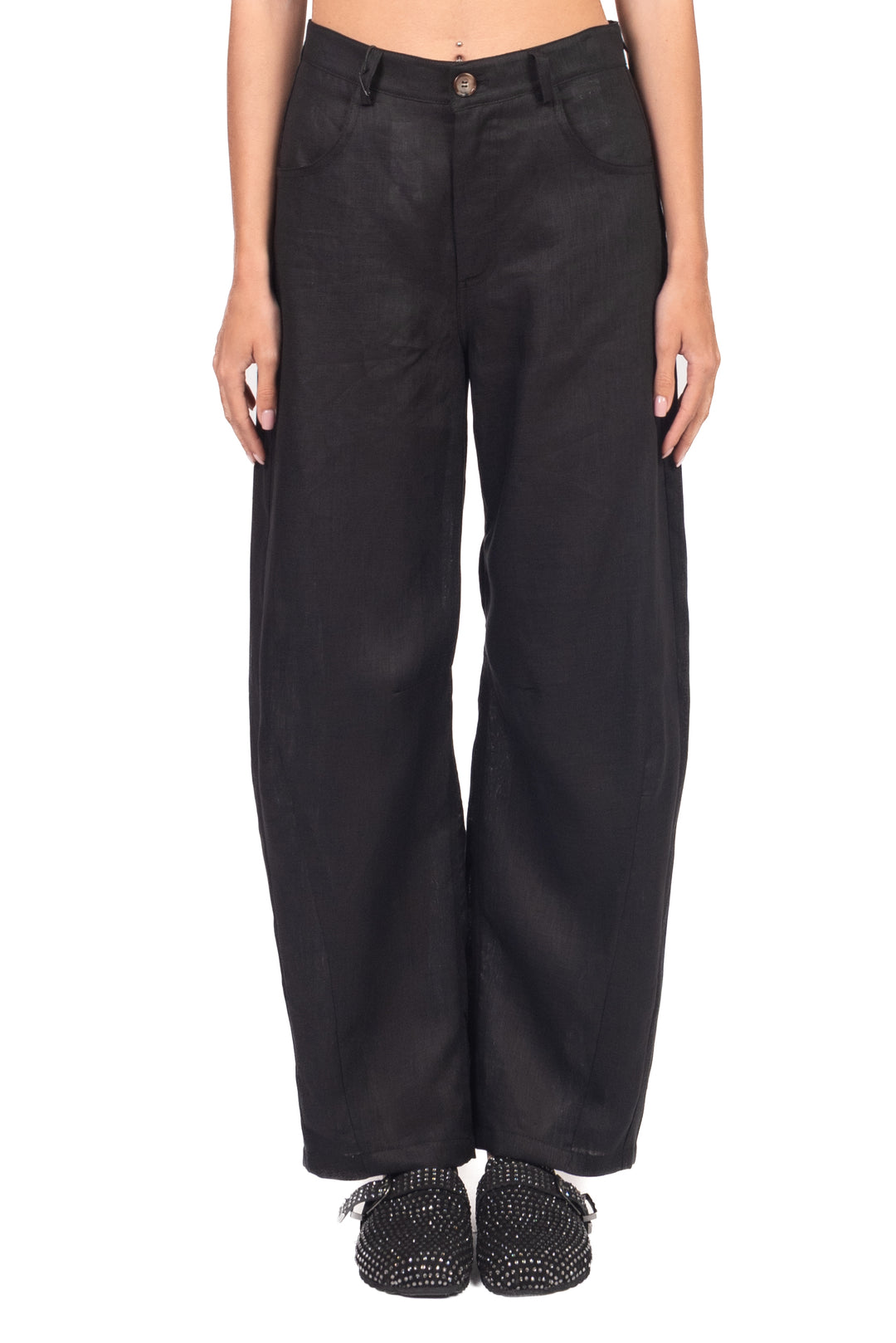 Tensione In - Pantalone barrel in lino Art. S26PE07