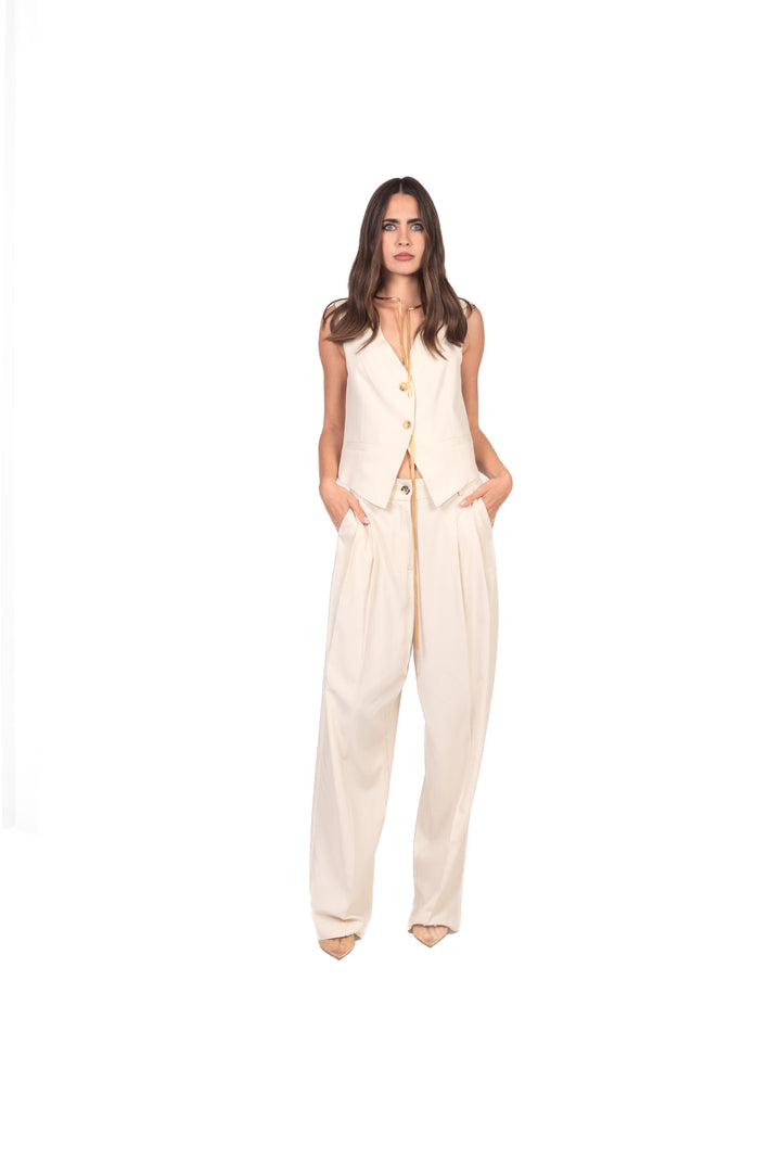 Vicolo - Pantalone misto lino con pinces Art. TAB1513