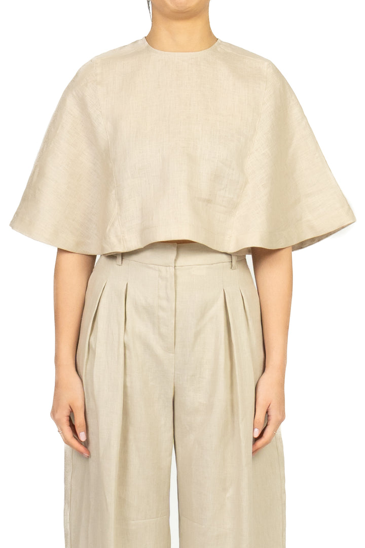 Tensione In - Blusa crop in lino Art. S26CF27