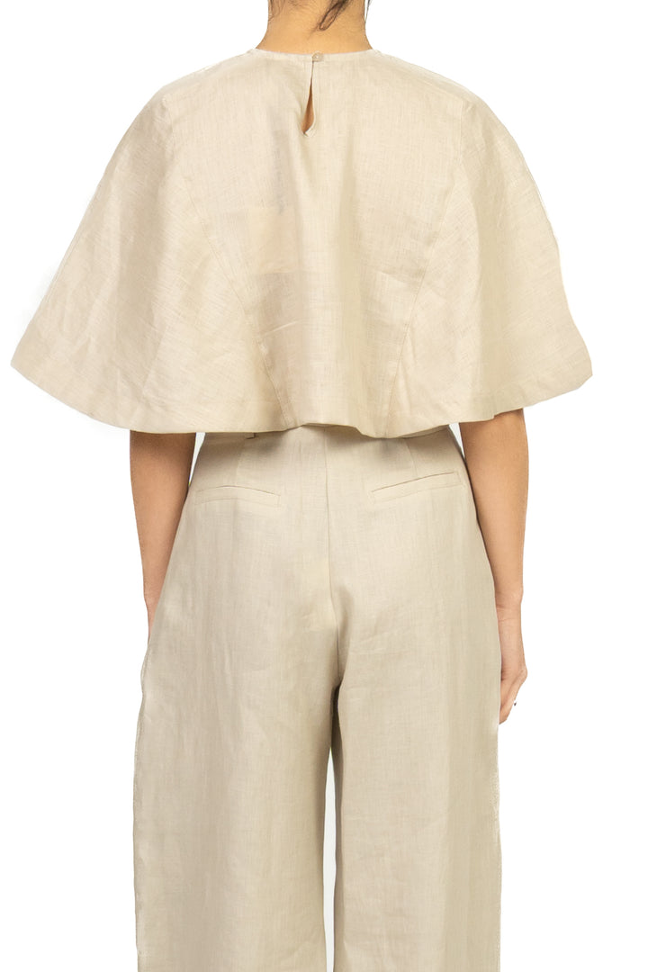 Tensione In - Blusa crop in lino Art. S26CF27
