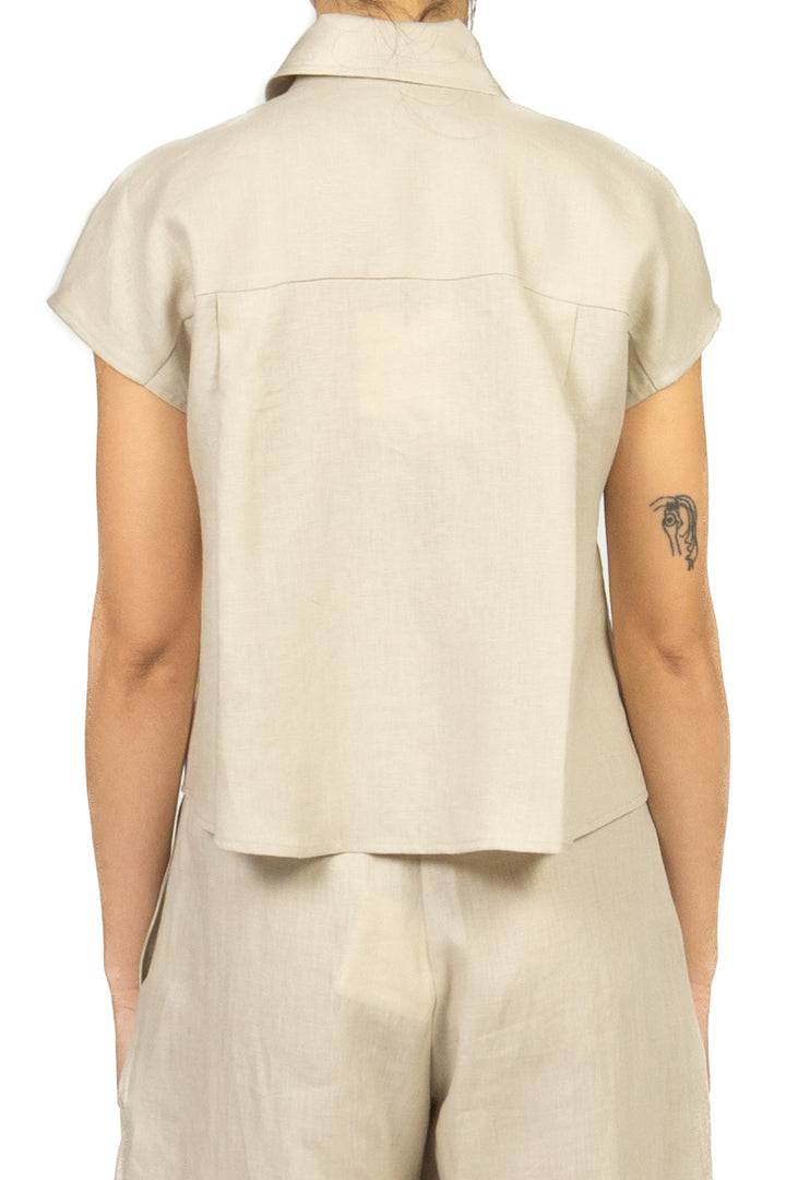 Tensione In - Camicia smanicata in lino Art. 26C5029