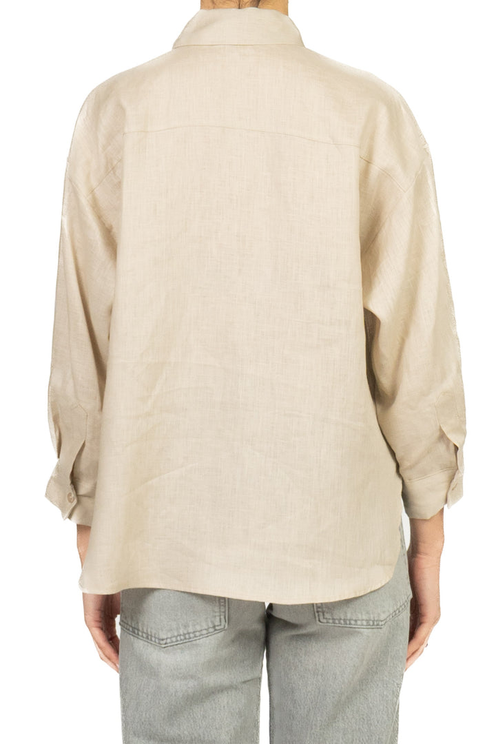 Tensione In - Camicia in lino taschino paillettes Art. S26CE15