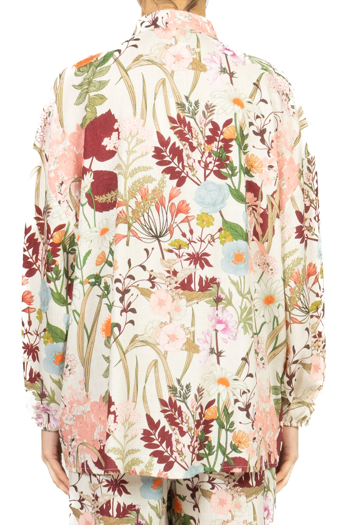 Tensione In - Camicia floreale misto lino Art. 39306