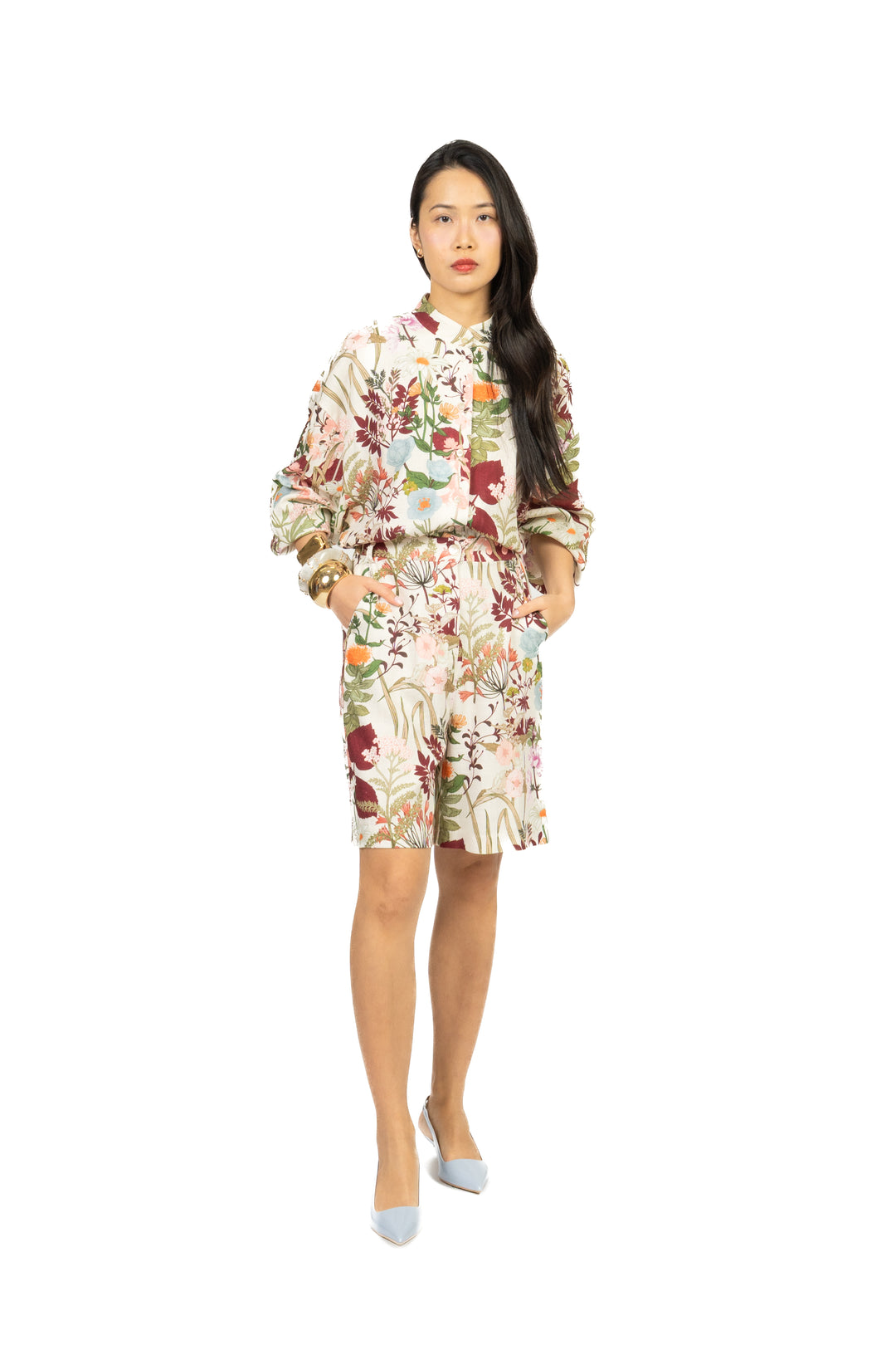 Tensione In - Bermuda floreale misto lino Art. 39285